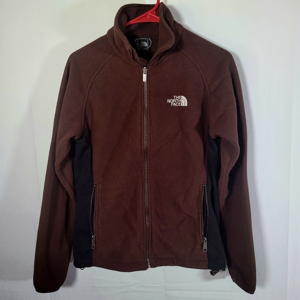 The North Face Womens Fleece Full Zip Jacket Brown Black Size M